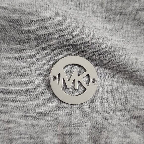 Michael Kors Women's Pullover Hoodie Heathered Grey Cotton Blend Stretch Size M - Picture 5 of 14